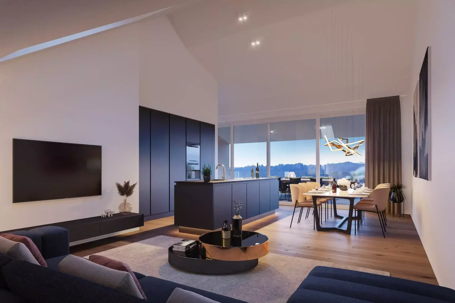 Wohn- und Essbereich Attika